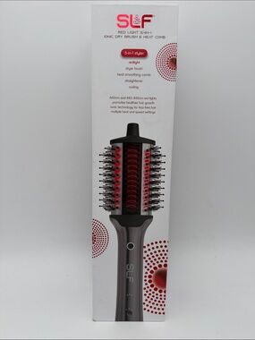 SLF Red Light Therapy 5-In-1 Ionic Dry Hair Brush & Heat Combo